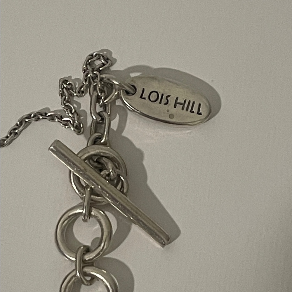 Lois Hill Sterling Silver Heart Key Pendant Necklace Granulated 925 - Picture 3 of 4